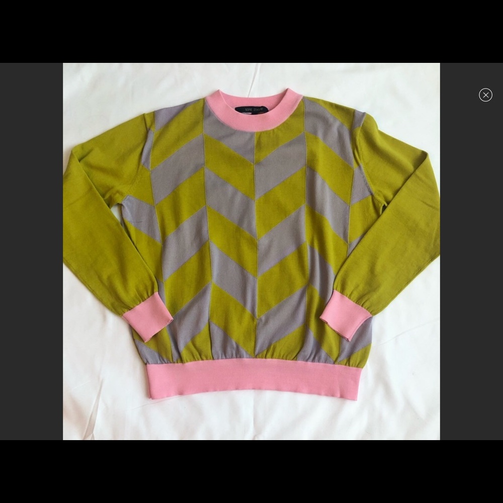 Sofie D’Hoore Vintage look pink and gold long sleeve top